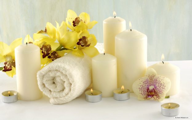candles and flowers